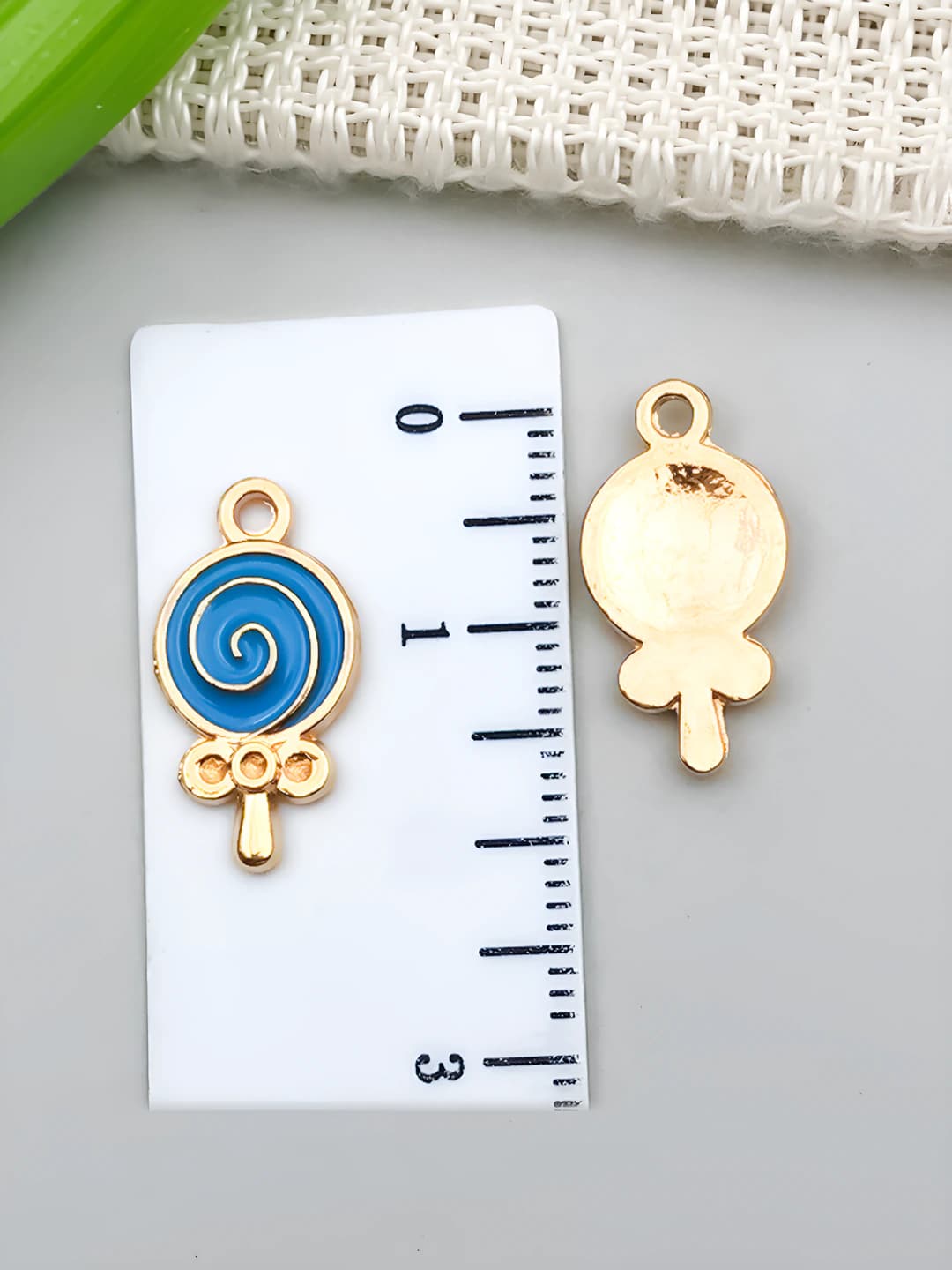 1 шт. бирюзовый круглый леденец 9x18mm-1g