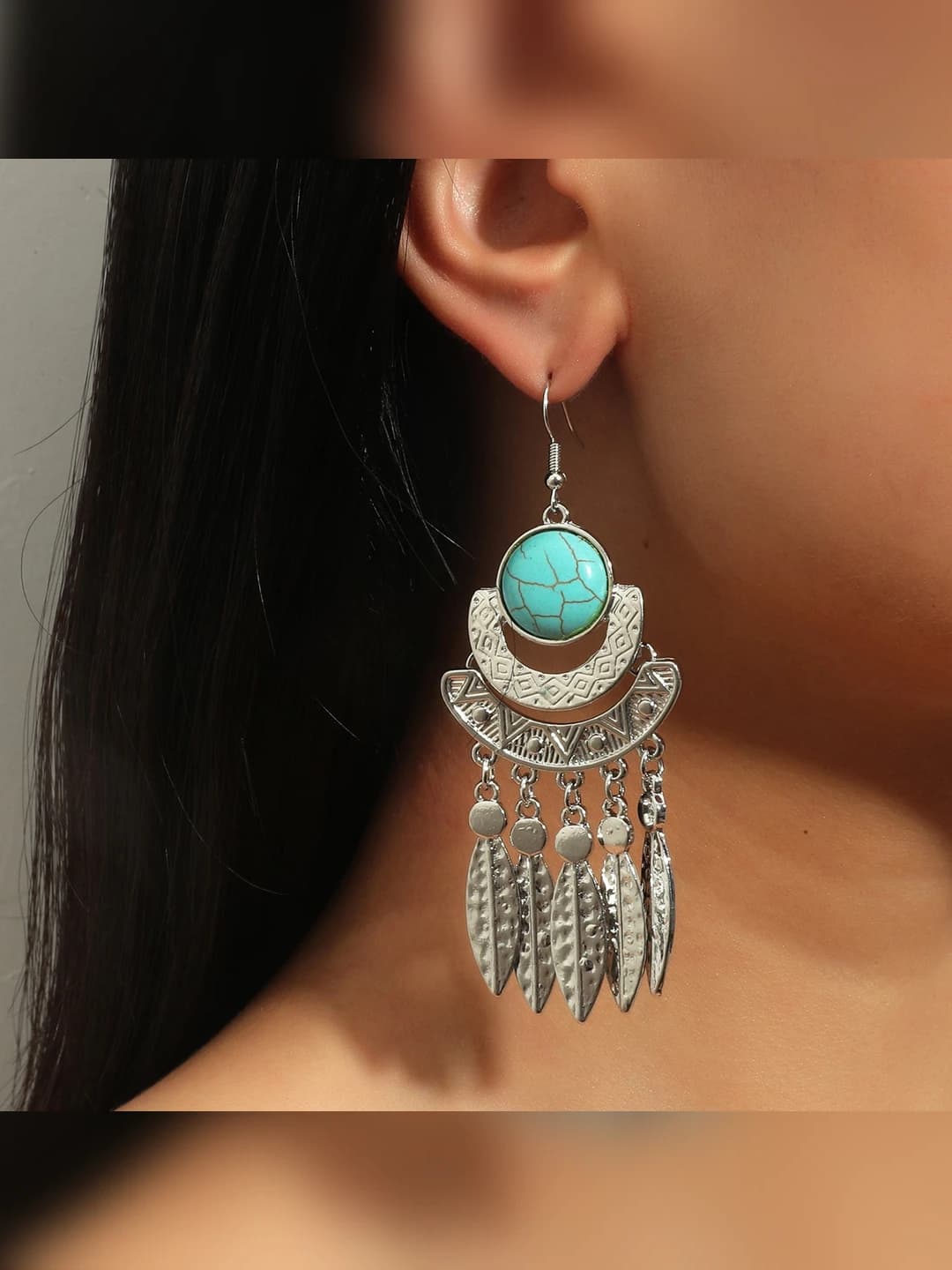 Women's retro boho teardrop dangle earrings