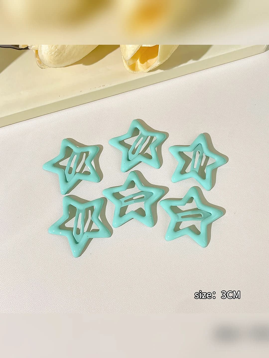 16# Teal stars, 6 pcs