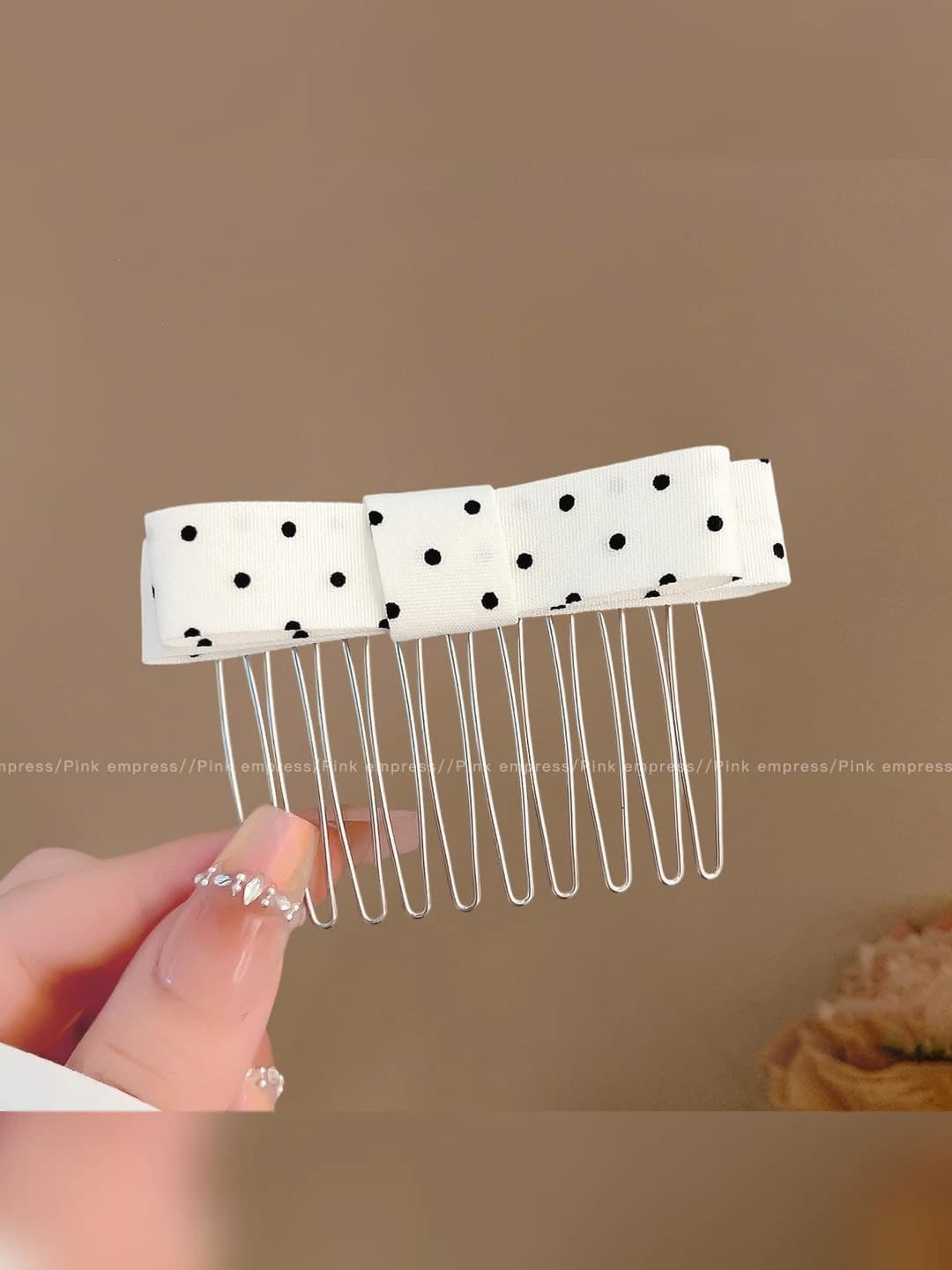 1# White, polka dot, 7.5 cm