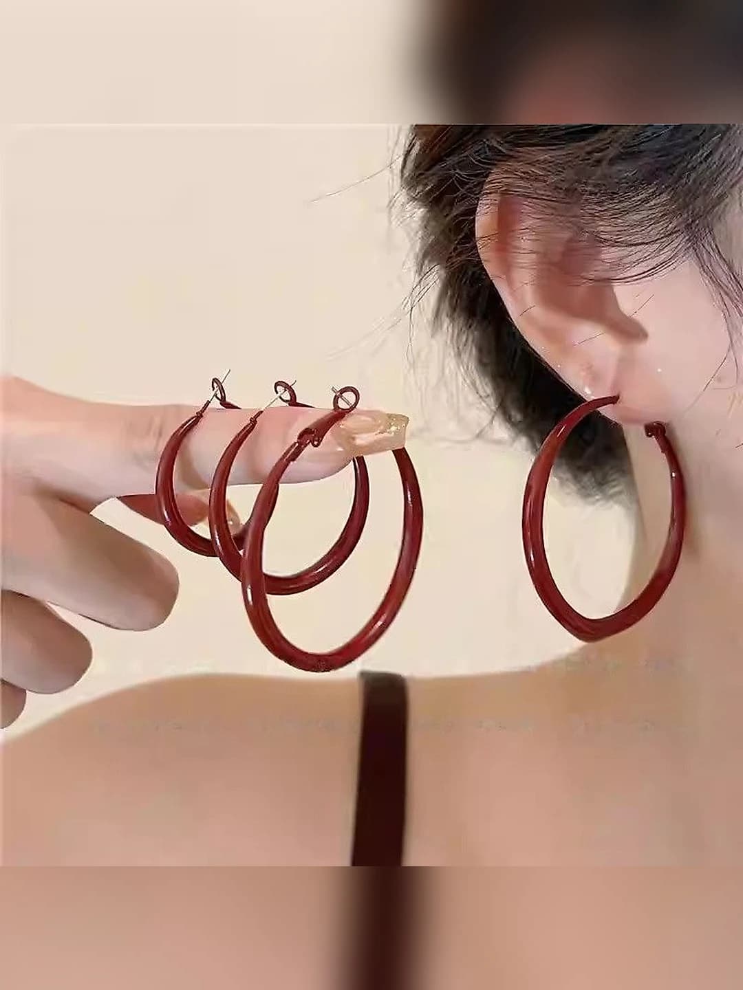 1#A1929 Red 3cm - Angra red hoop