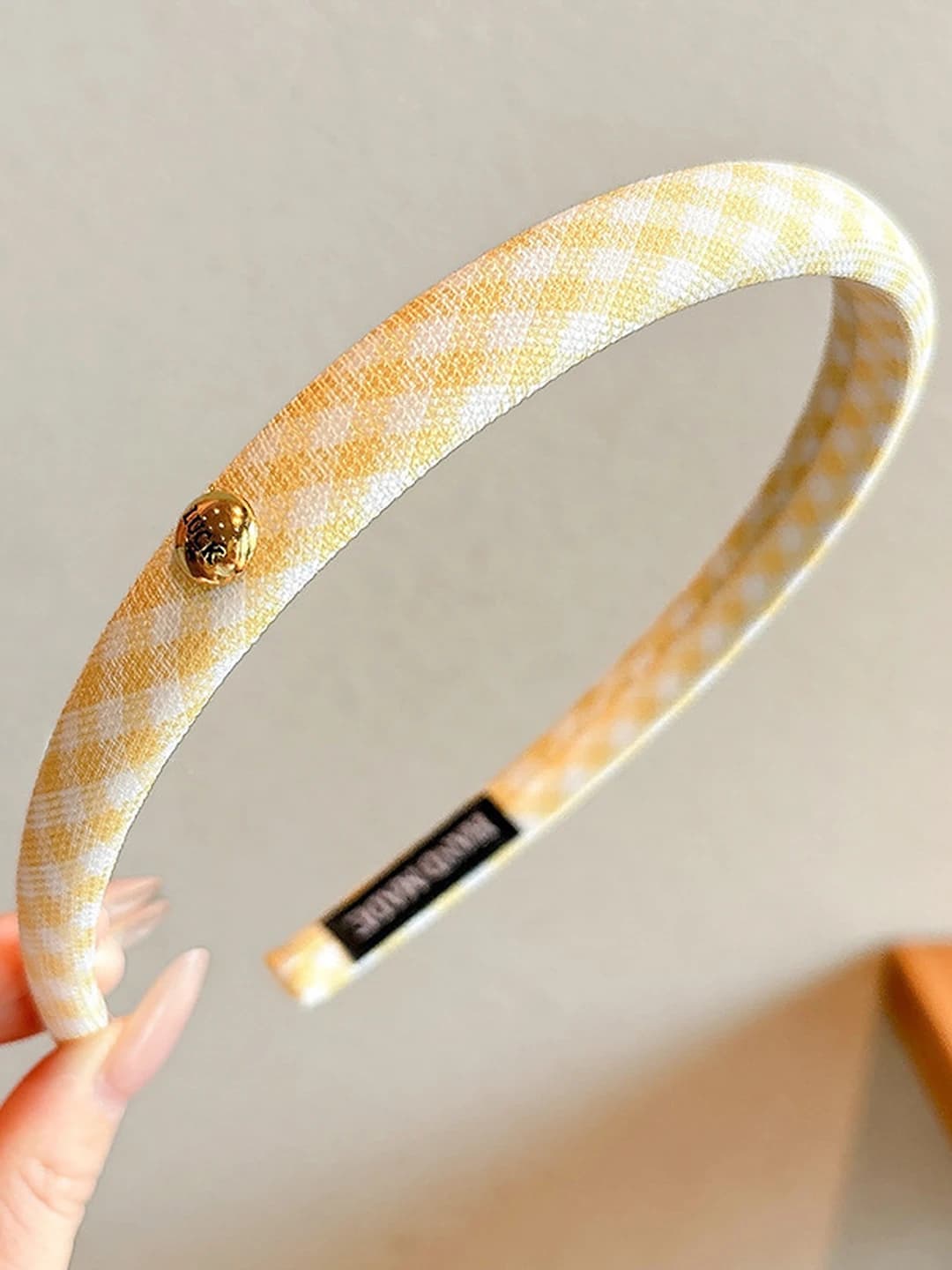 4# Yellow, plaid, 1.5 cm