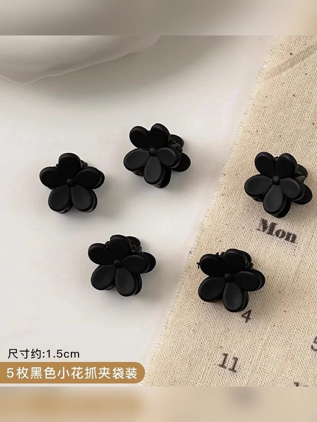 Black flowers 5 pcs