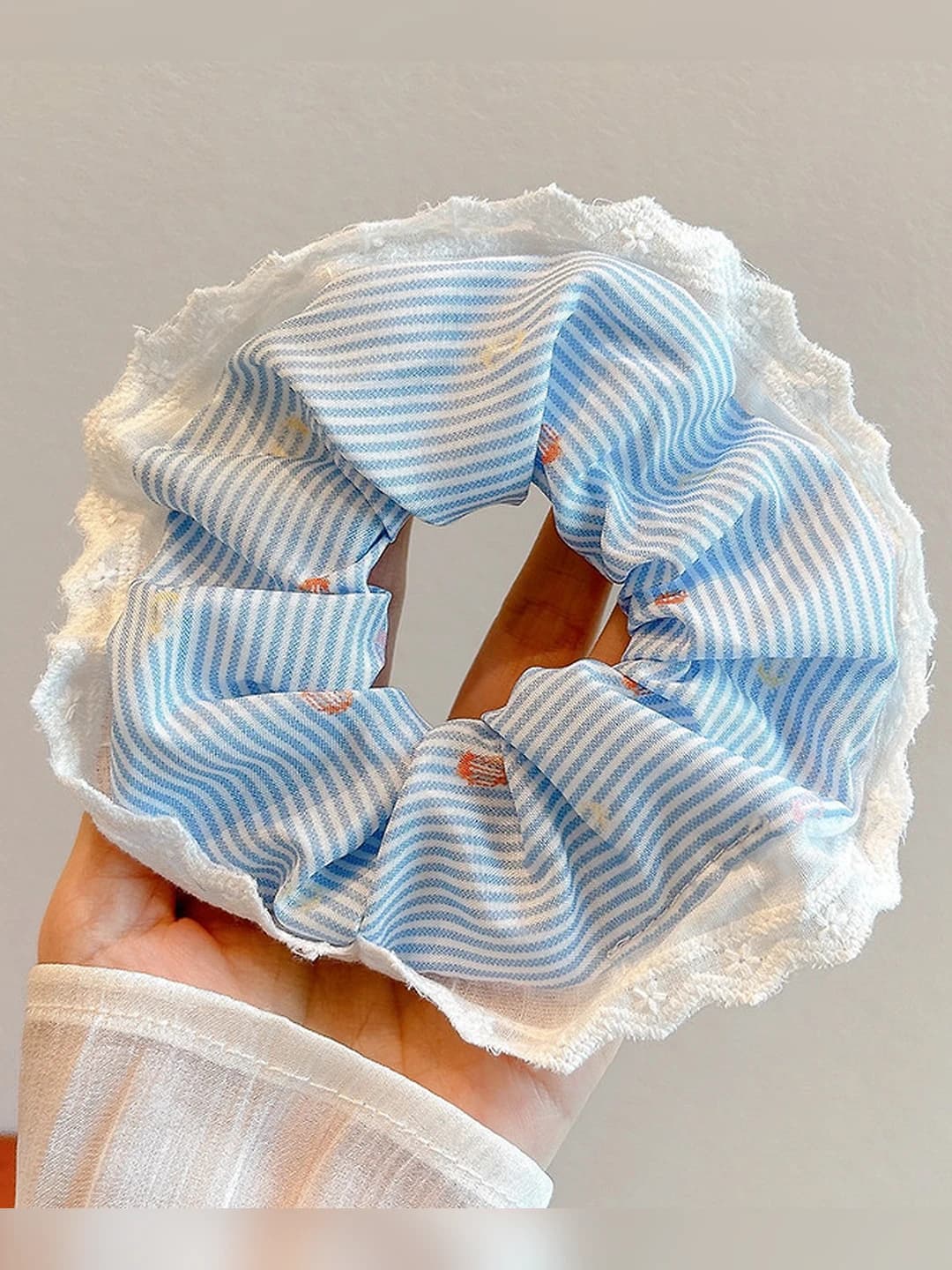 Точка-полоска, синий 12.5 см