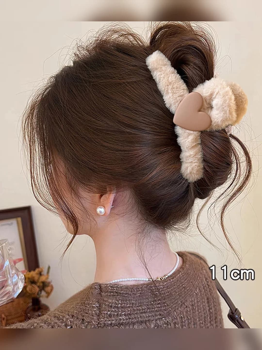 Beige-coffee heart 11 cm