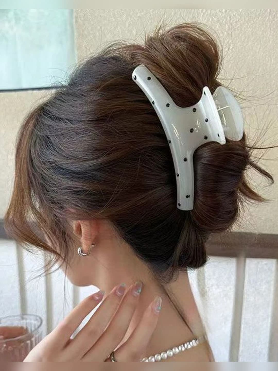 White, polka dot, 15 cm