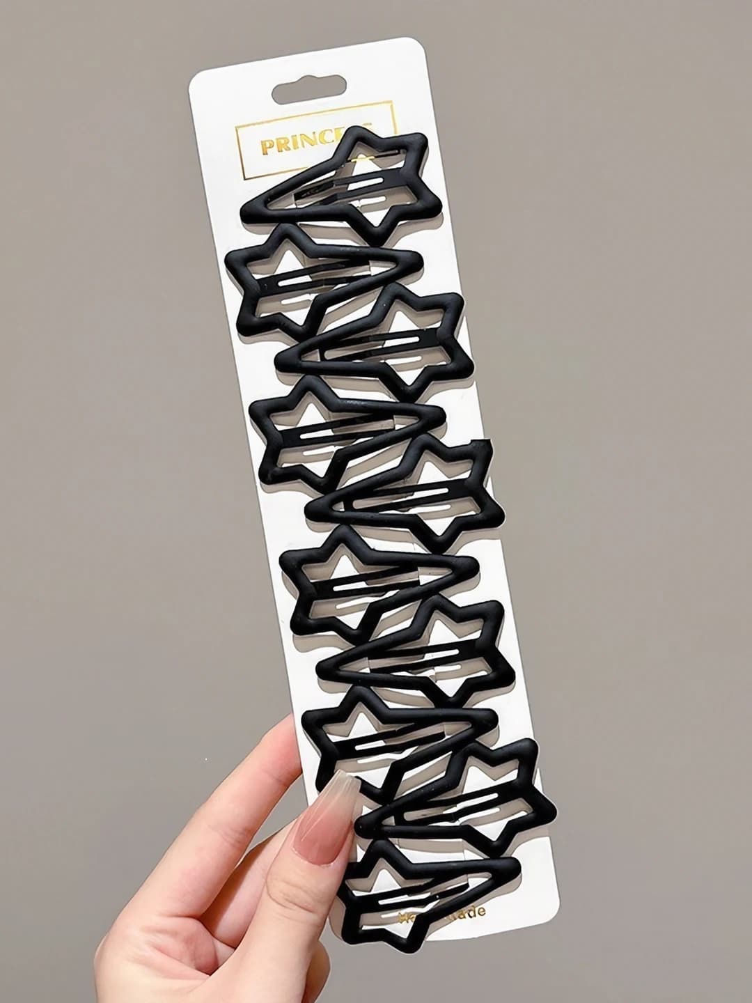 3# Matte five-point star hair clip - 10 pcs tassel heart 6cm