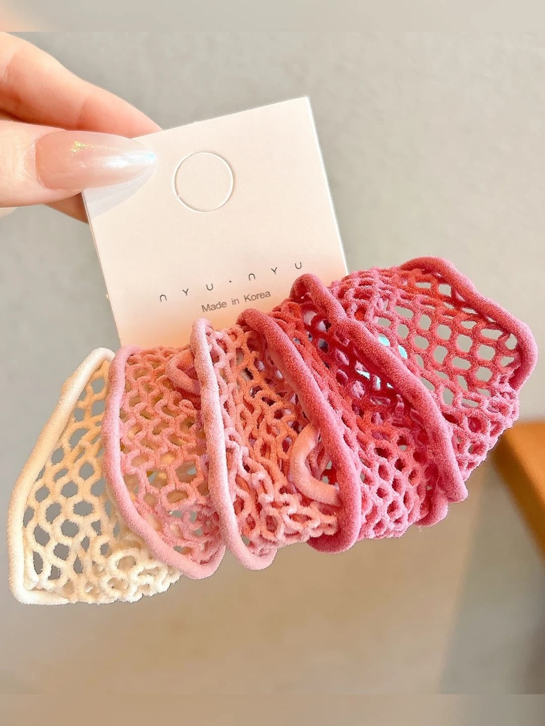 Bean pink plaid, 5 pcs (6*3 cm)