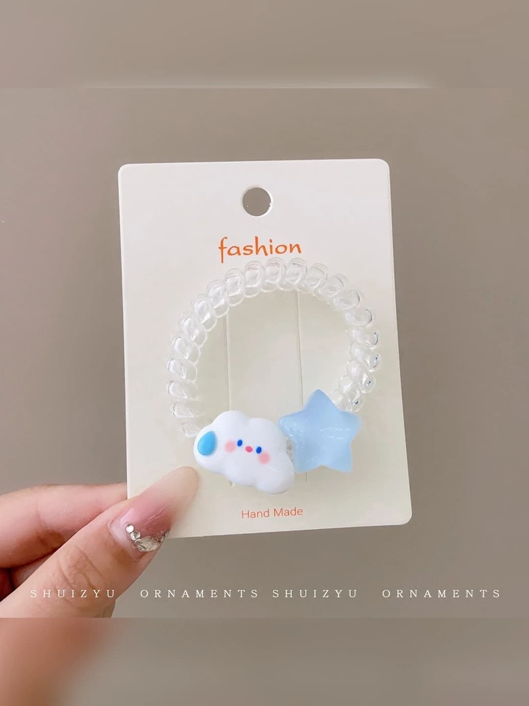 6# Cloud blue star hair tie