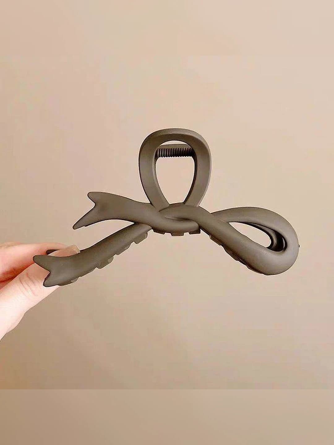 6# Тёмно-кофейный бантик зажим 11cm