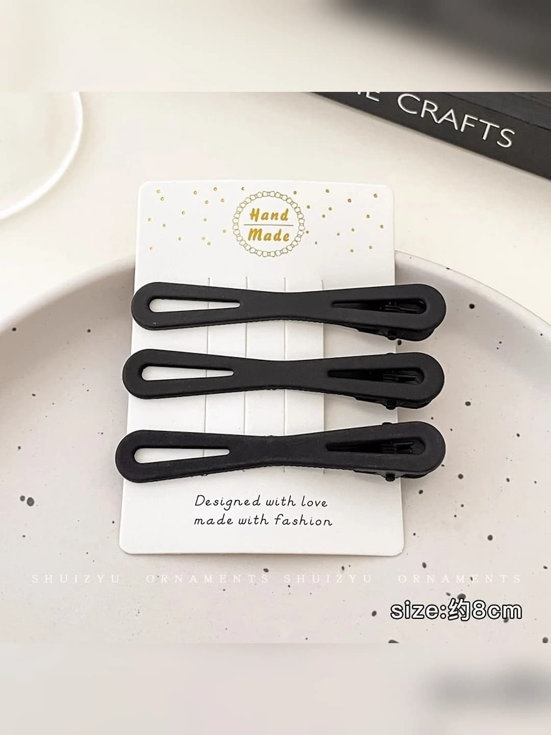 Large bow clip 3-piece set (3 pcs) 8 cm