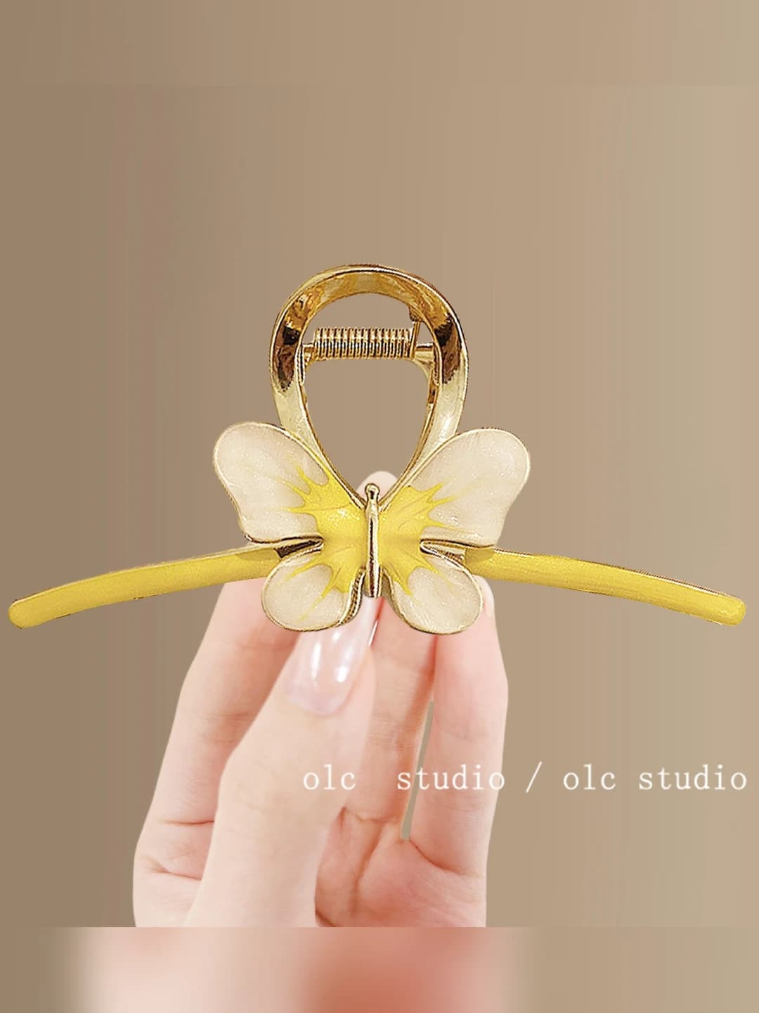 3# Sariq qotishma metall soch qisqich (10.5 cm)