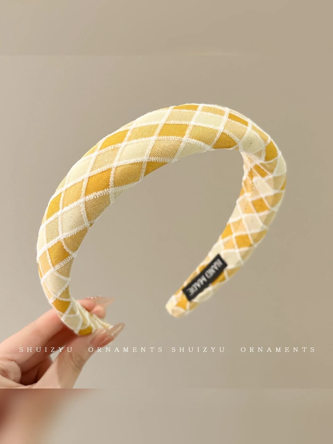 4# Yellow plaid, 3 cm