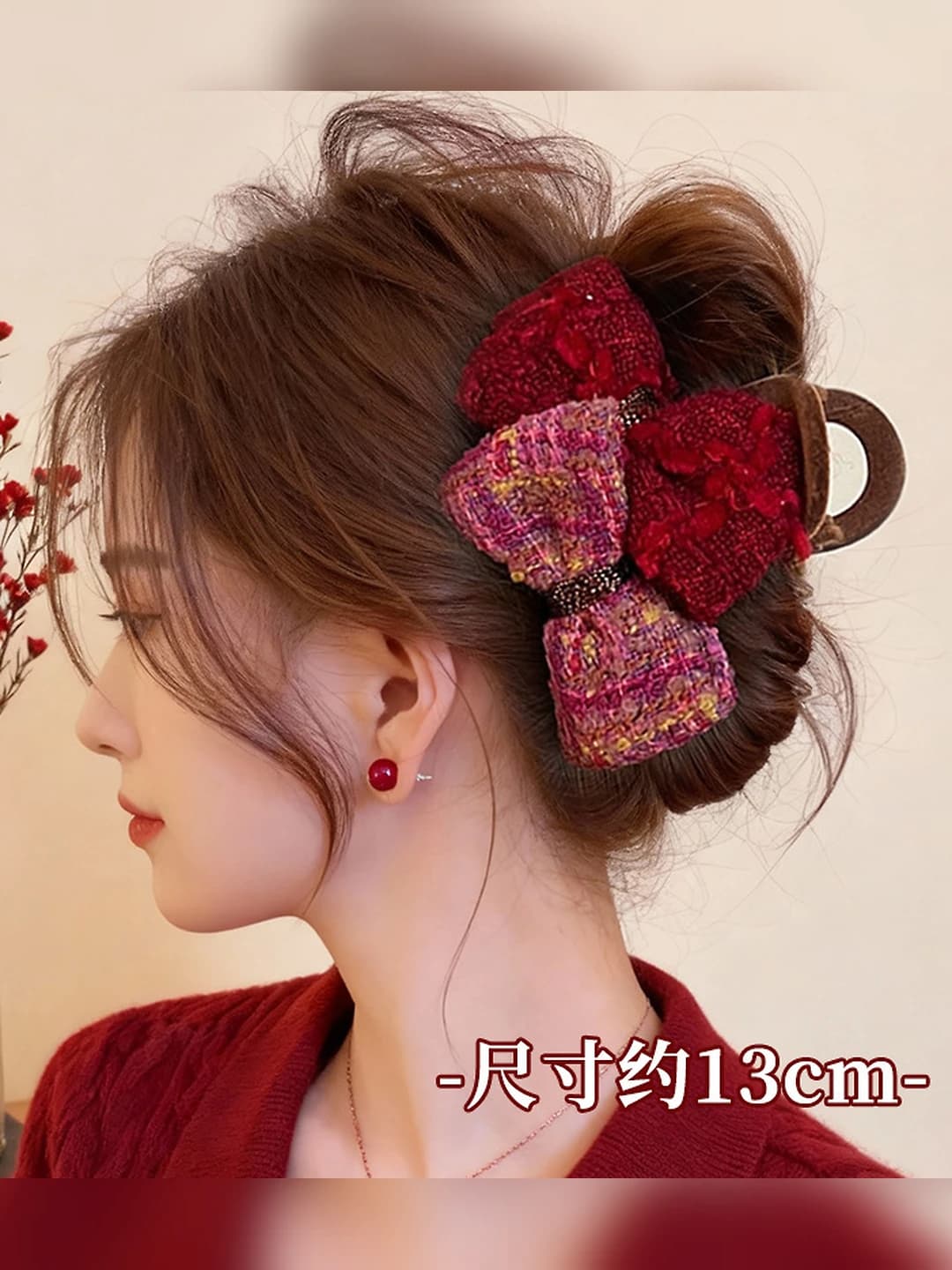 Rose red large clip 13cm