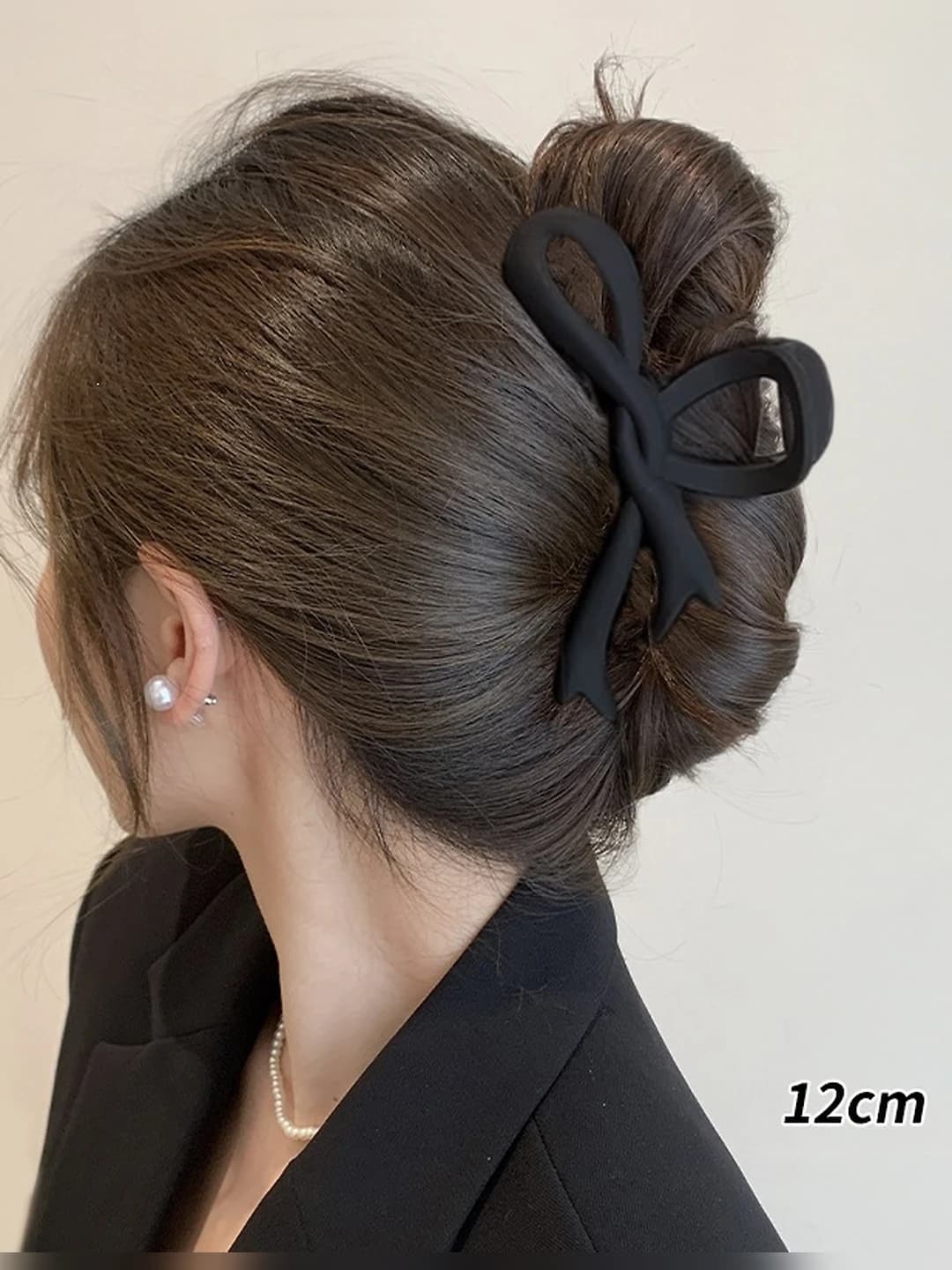 5# Matte black bow clip 11cm