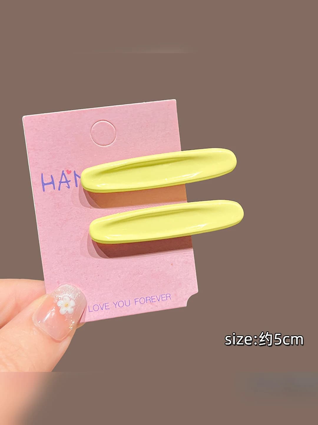 5# Цветной овальный цветочный зажим Жёлтый Пара ~5.2cm