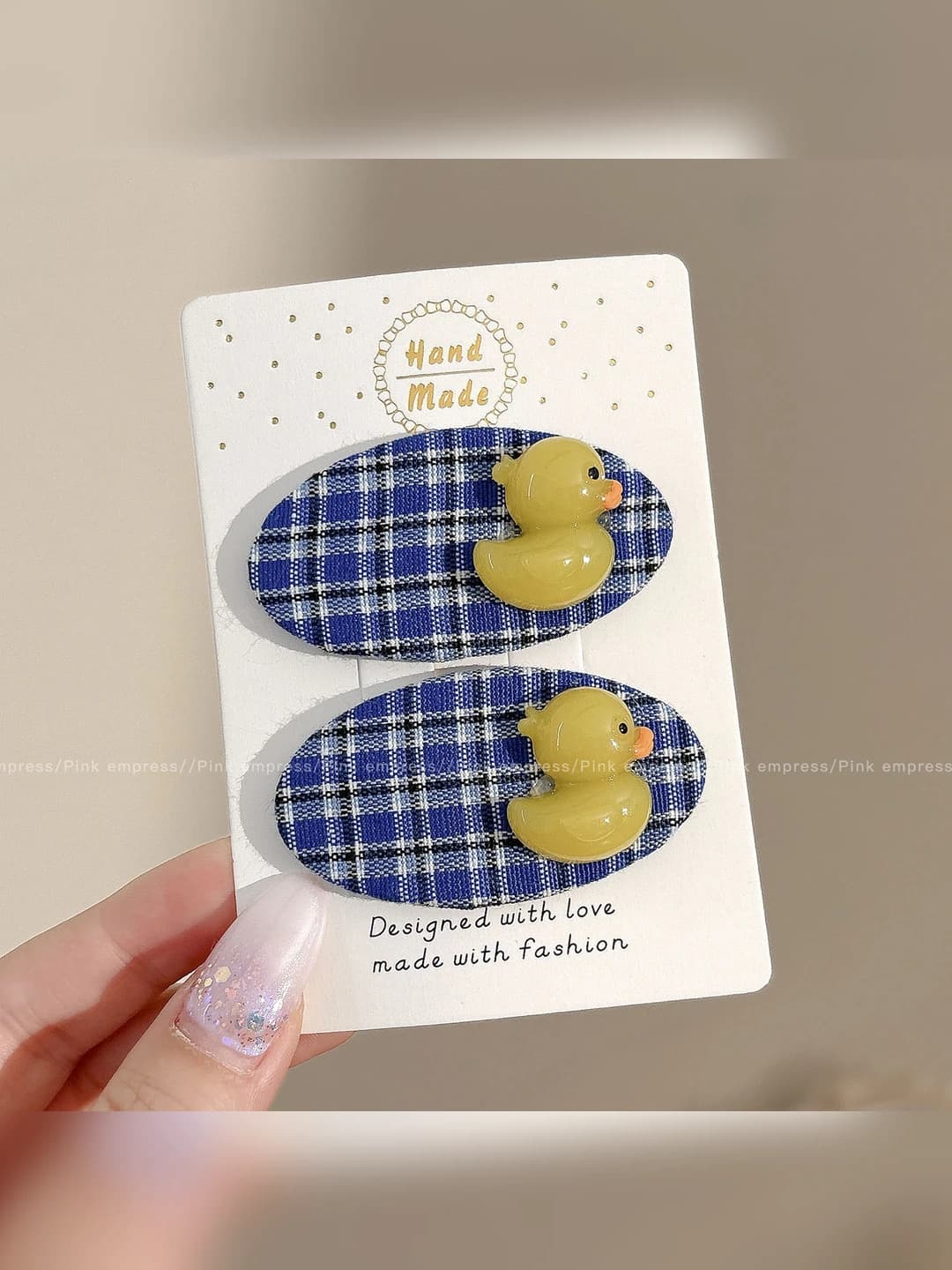 10# Yellow duck blue plaid, 5.5 cm