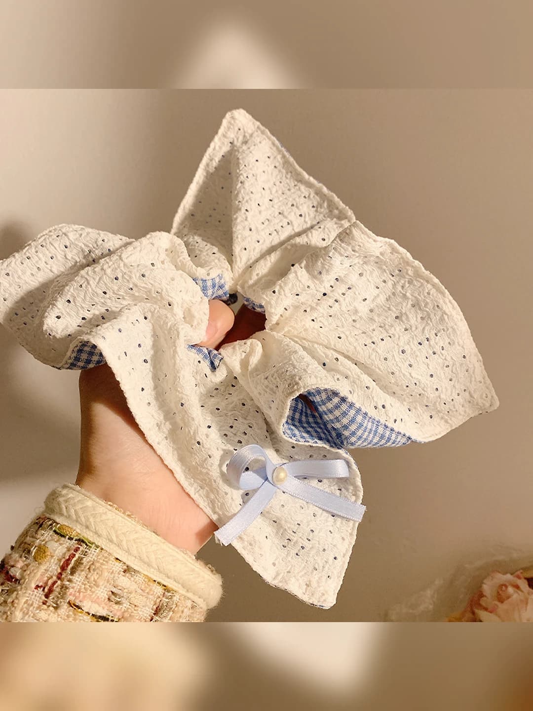 1# Blue plaid lace