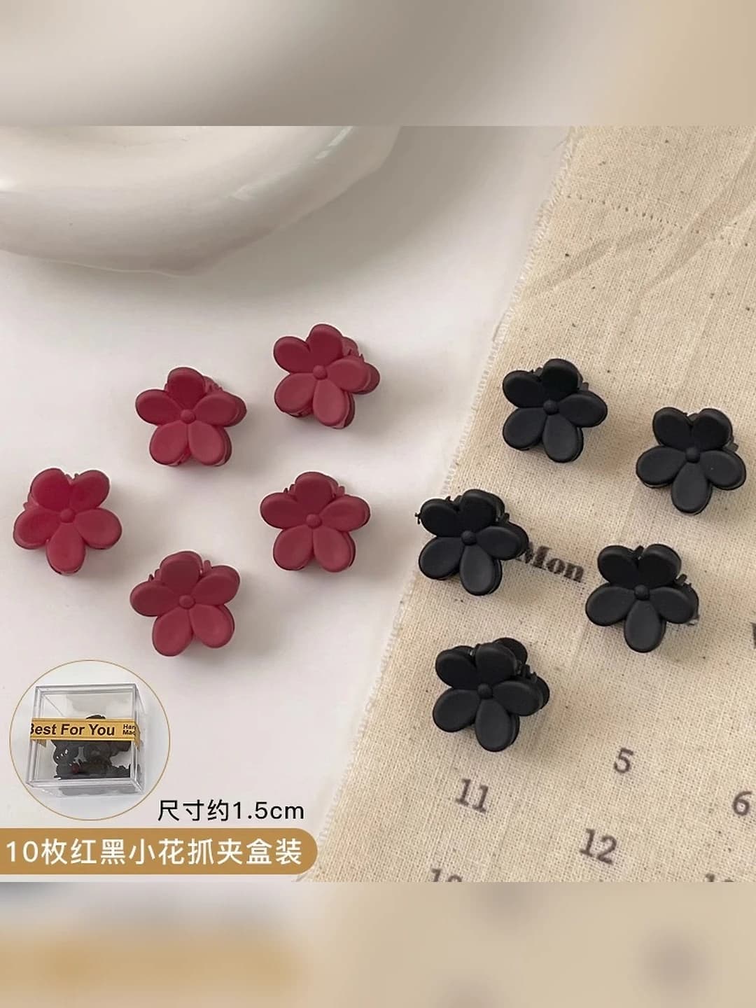 Black-red flowers 10 pcs