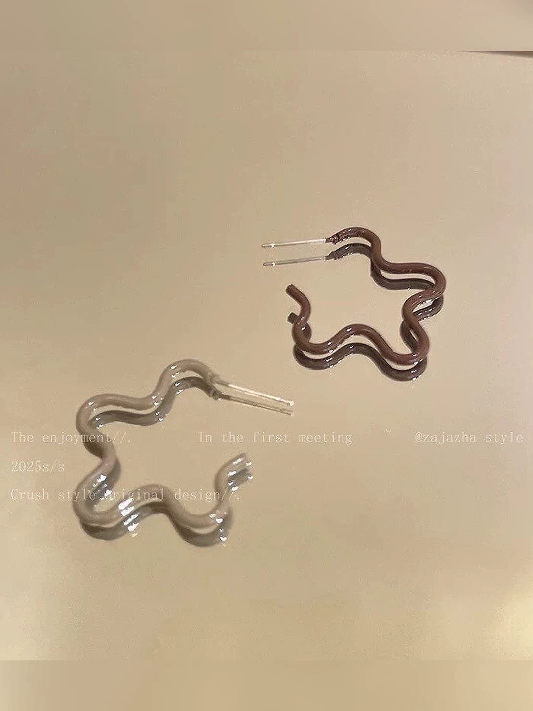 3# Coffee floral earrings