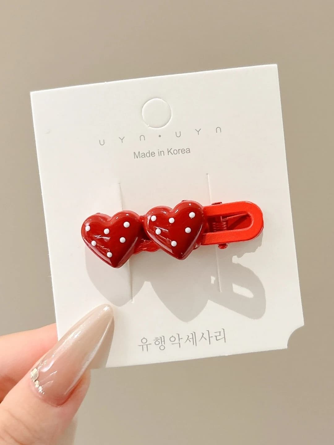 Qizil yurak soch qisqich 1 dona ~ 5cm