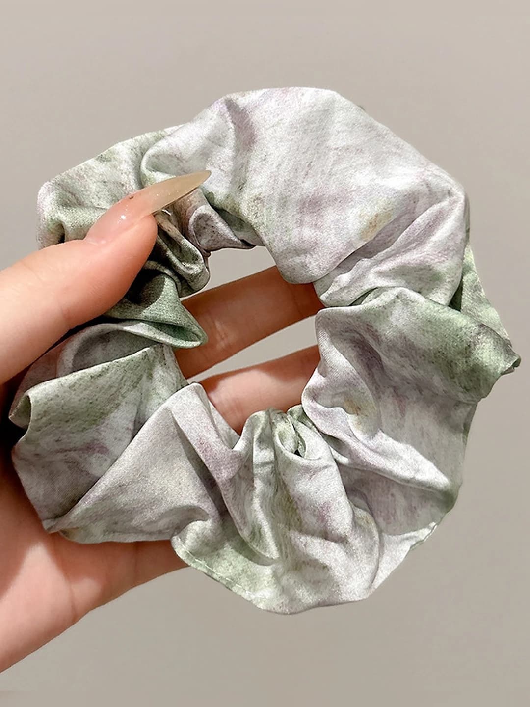 Tie-dye, satin, green, 12 cm