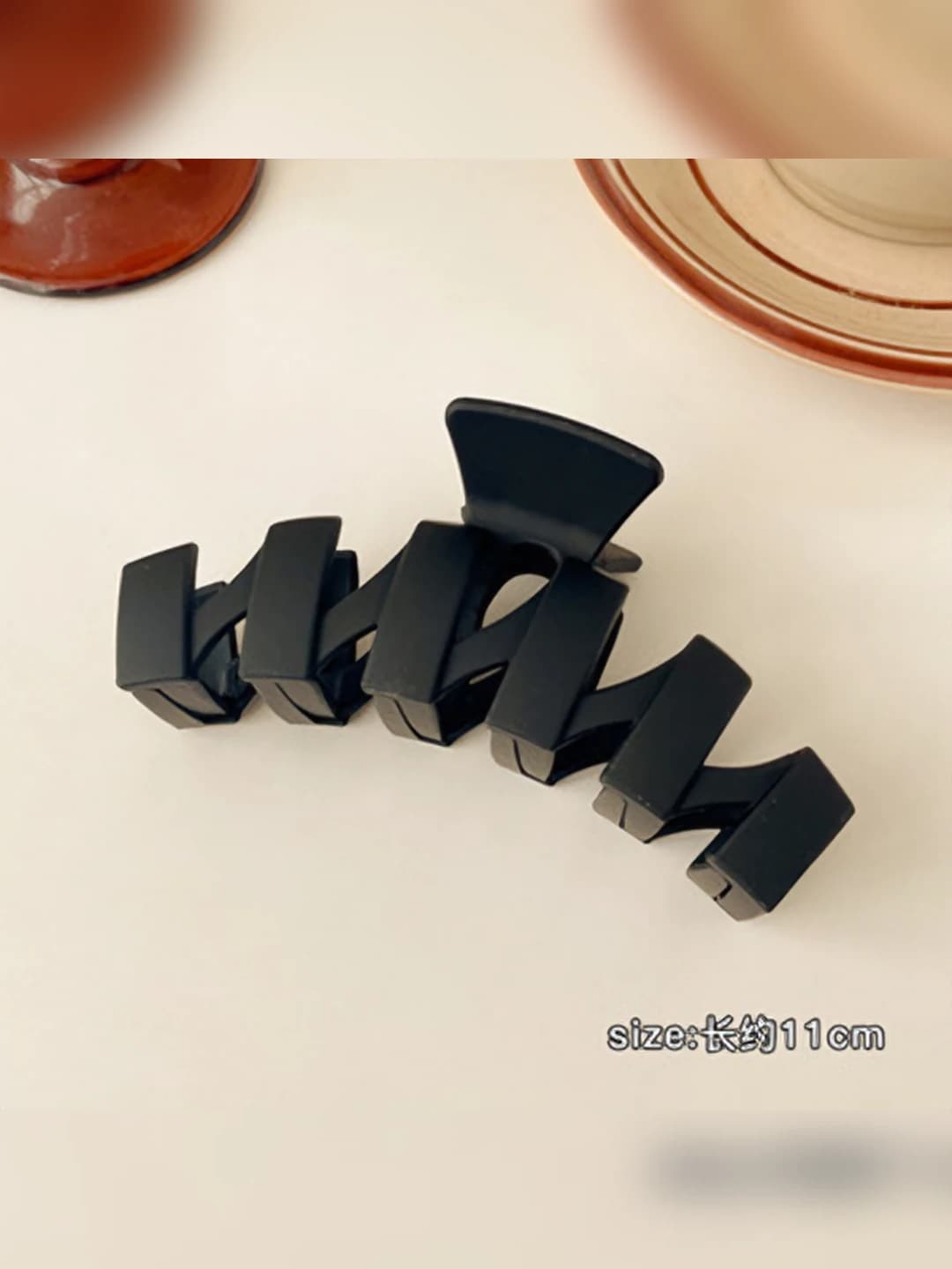6#Нерегулярный чёрный зажим 11cm
