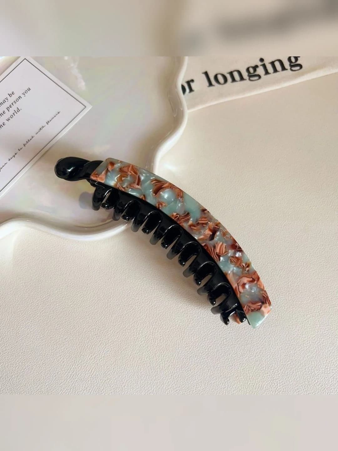 4# Large banana clip [Teal brown] approx. 13 sm