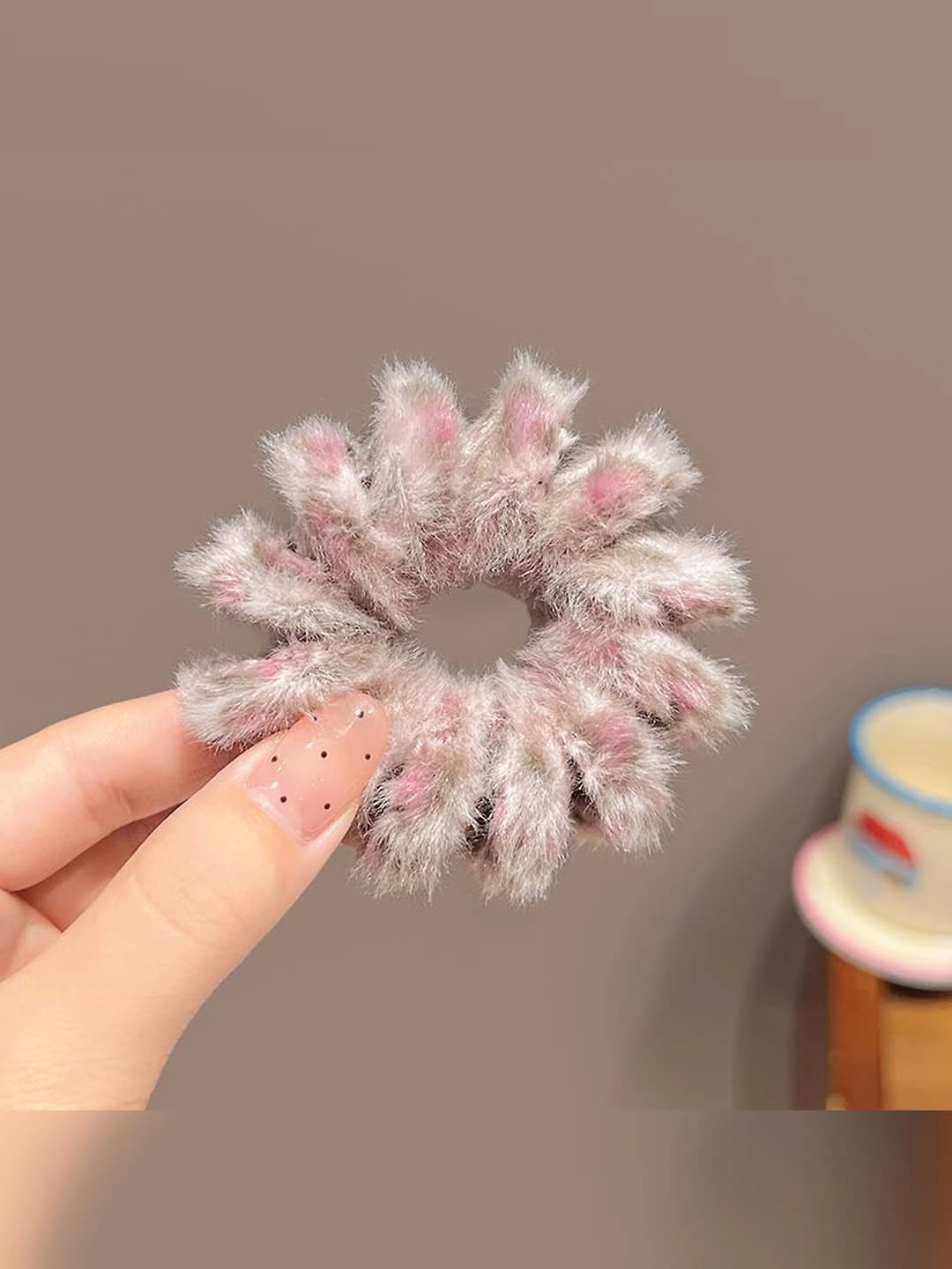 1# Leopard phone cord - Hazy berry, 7 cm