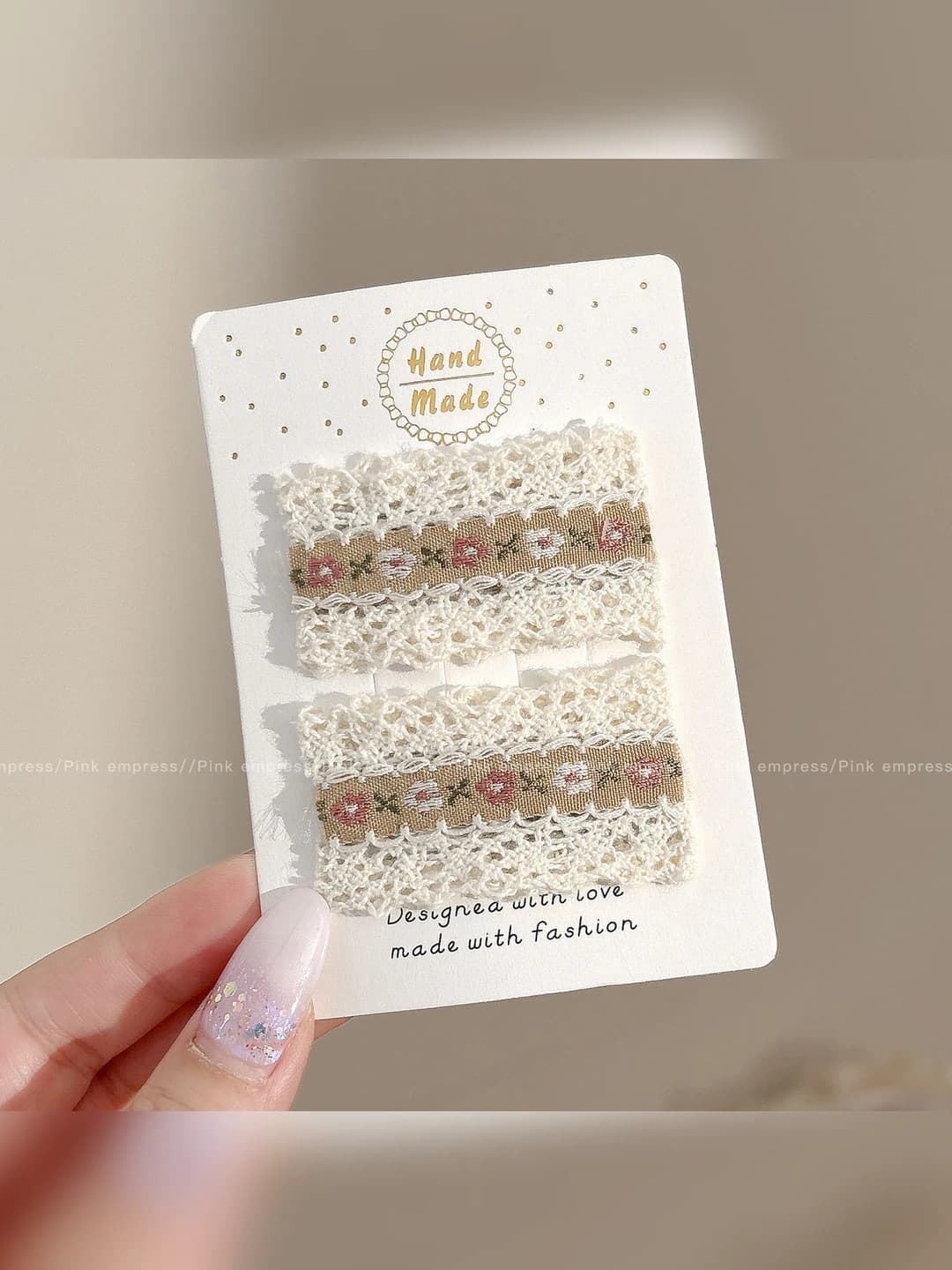 2# Coffee floral lace, 5 cm
