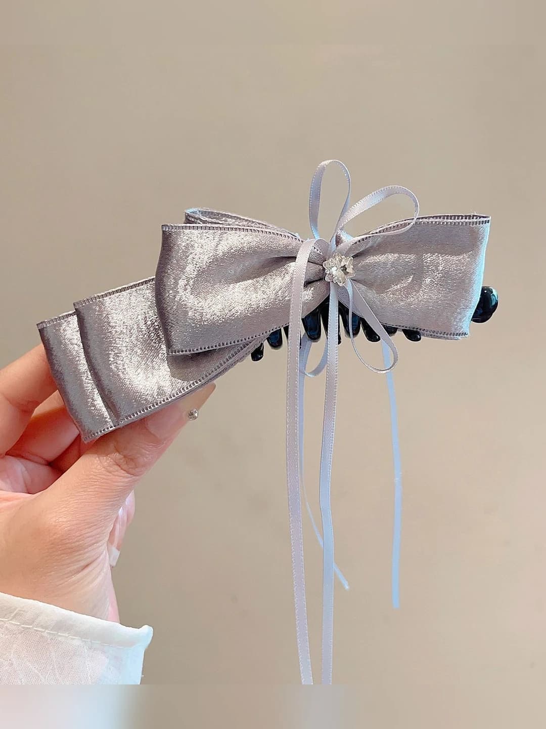 1# Silver banana clip, 13 cm