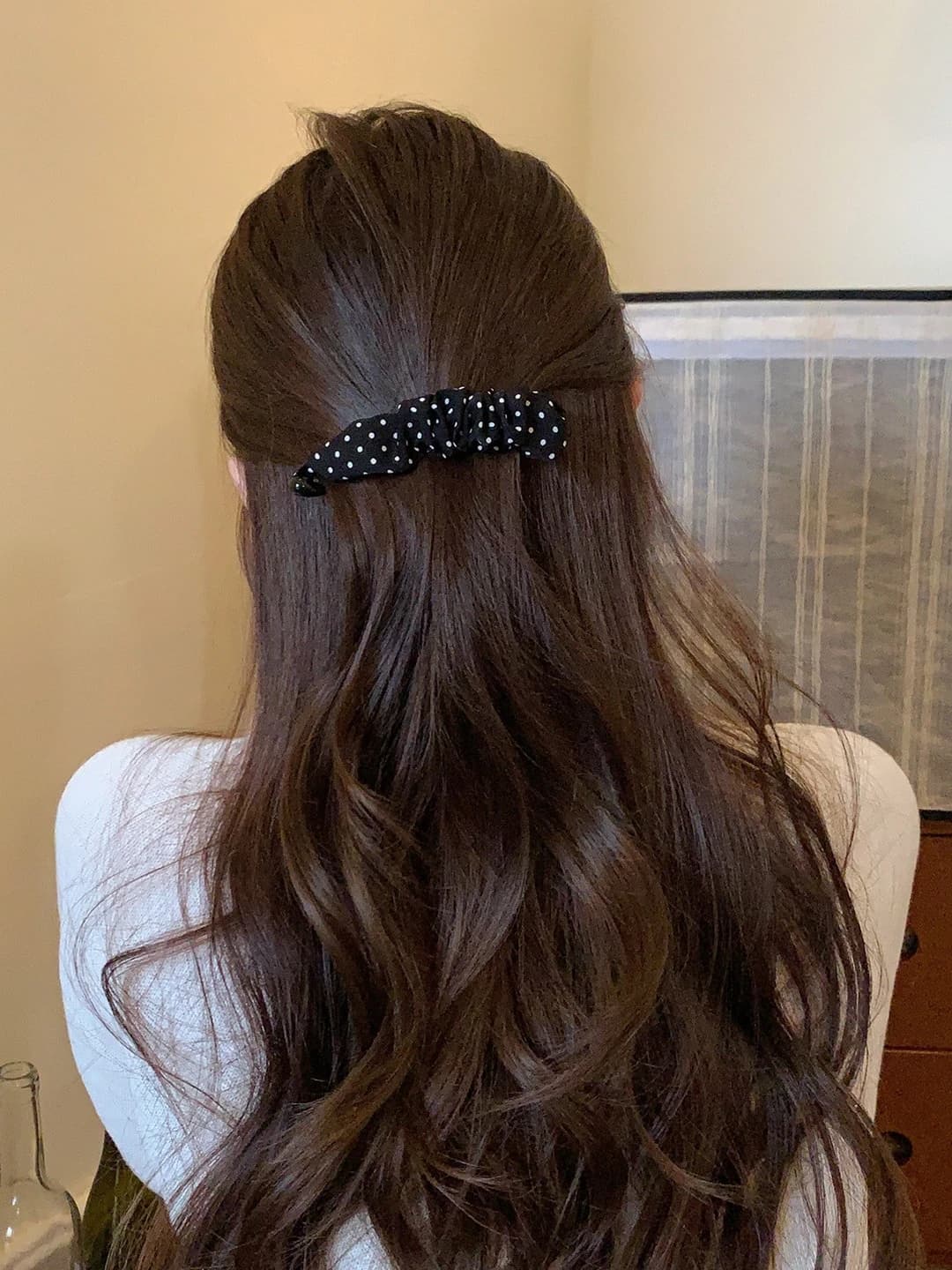 Black-white polka dot, ~10 cm