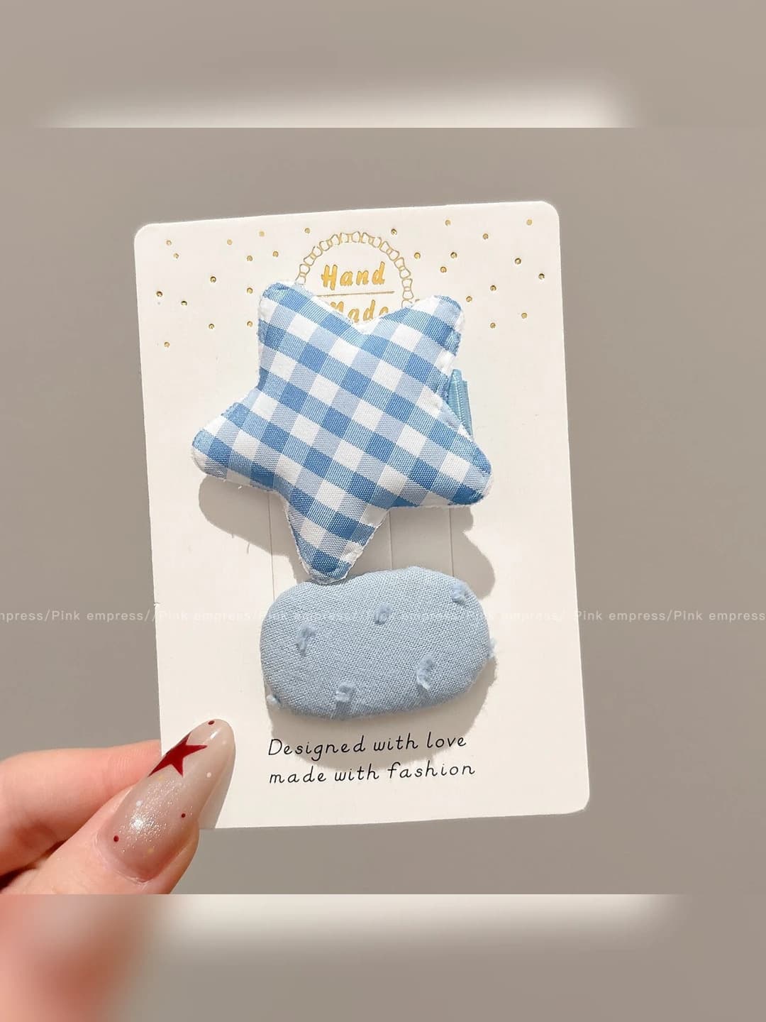 1# Plaid star clip 3.5cm
