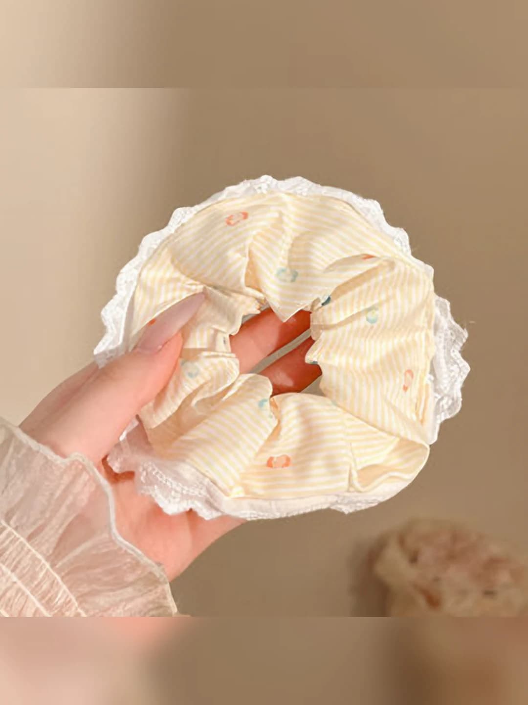 Polka stripe, yellow 12.5 cm
