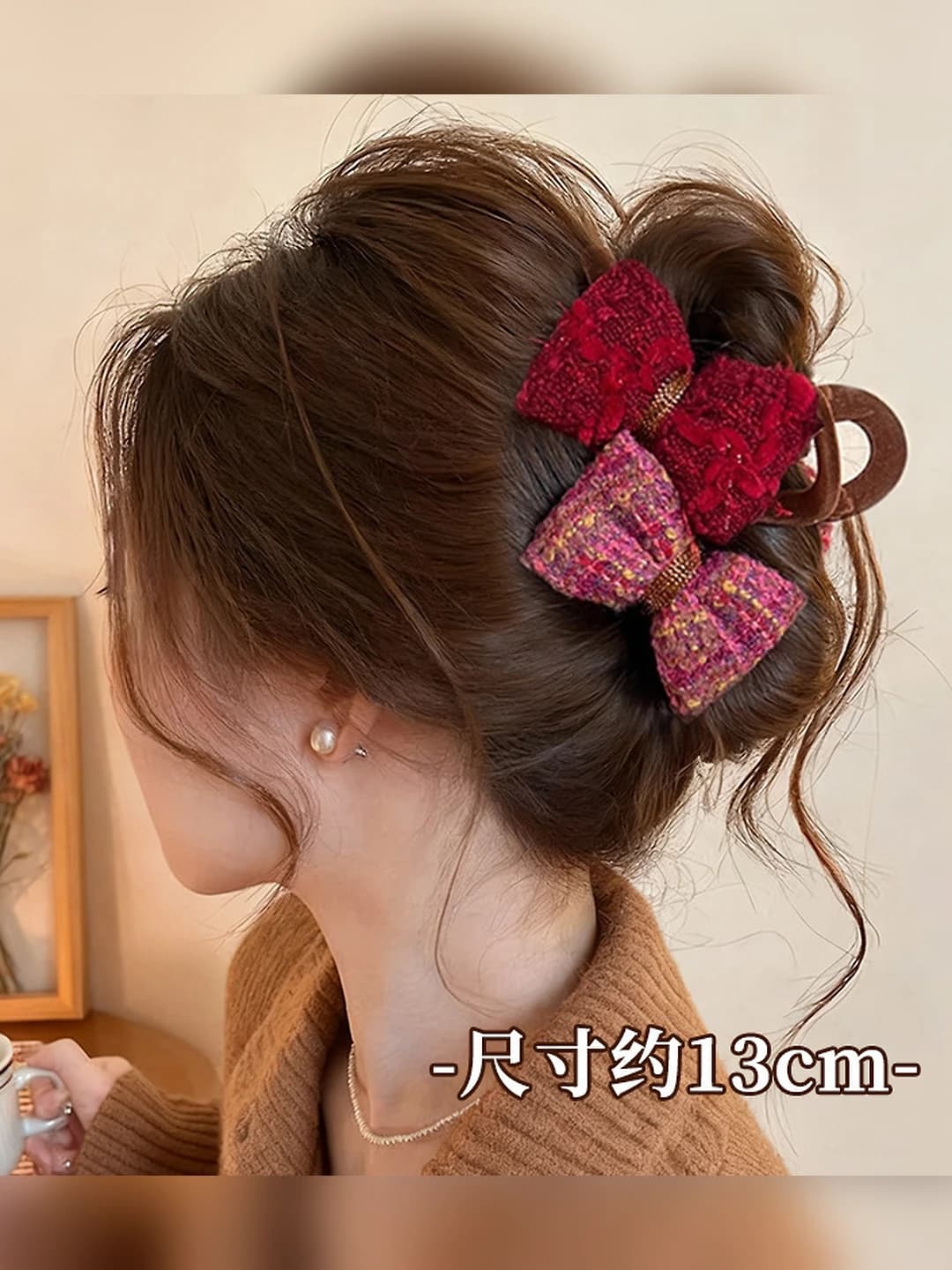 Rose red large clip 13cm