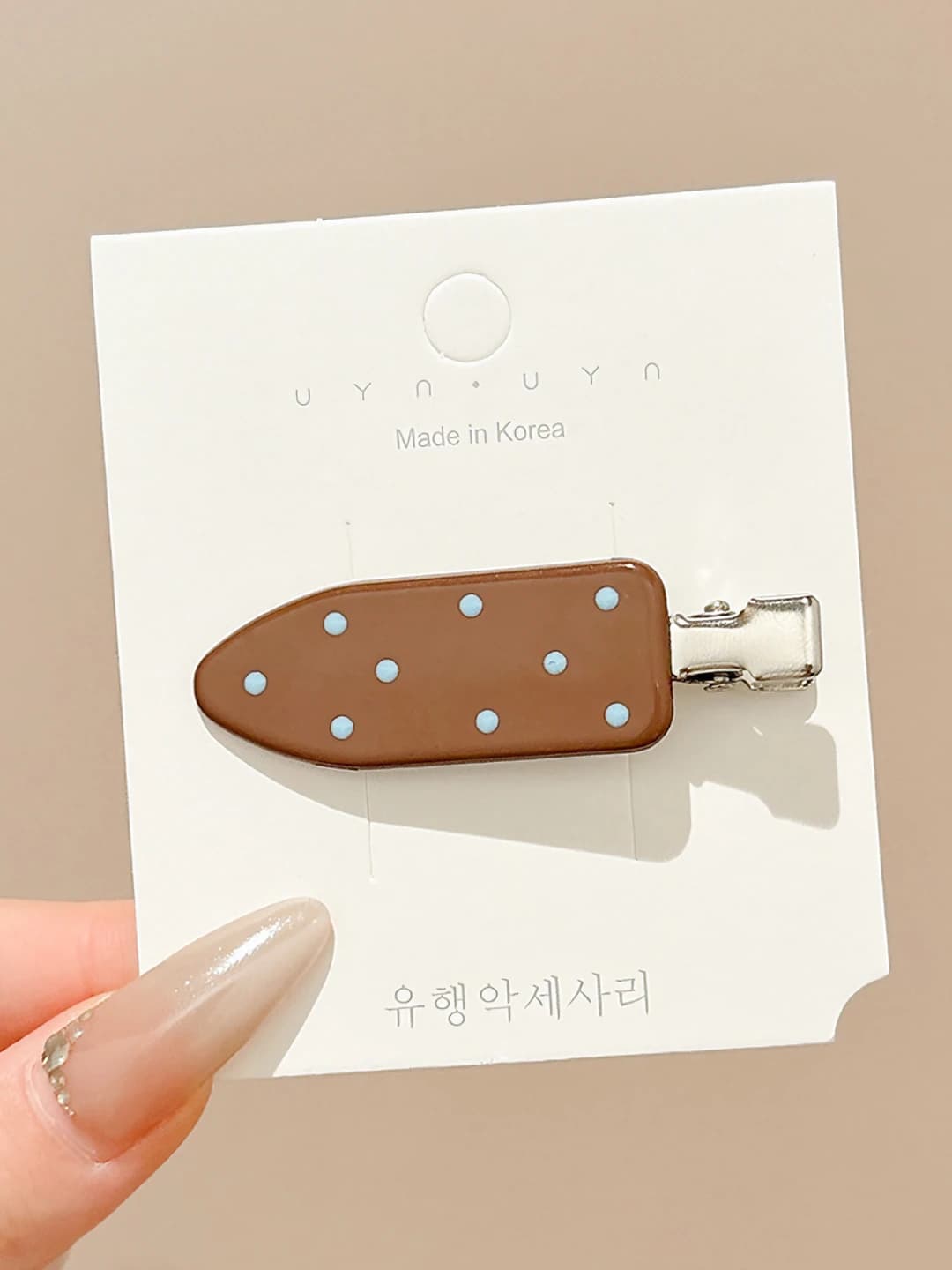 1# Coffee drop enamel polka dot clip 5cm