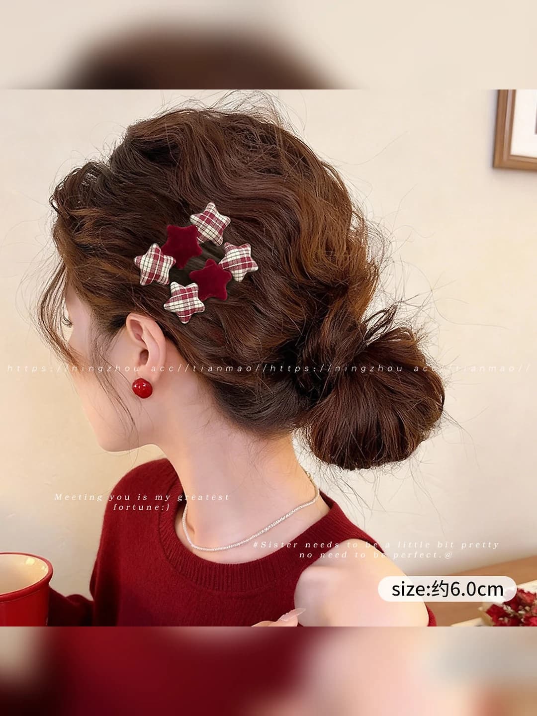 Клетчатая звезда клипса 1 пара