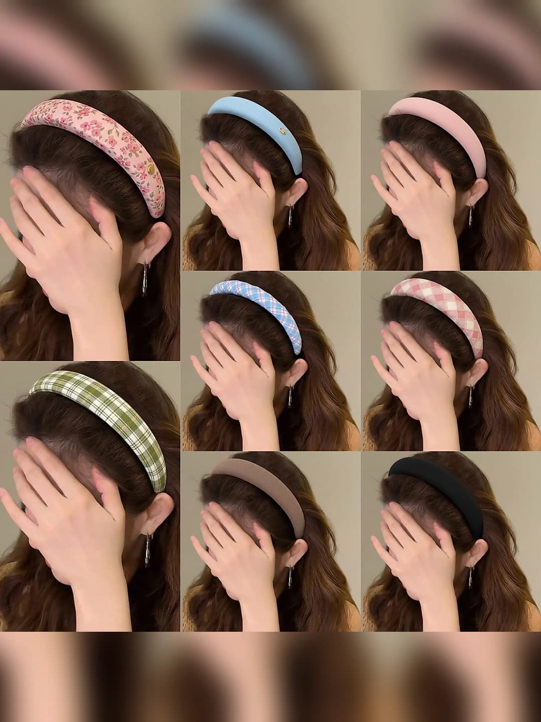 Women's fabric headband, spring-summer, high crown, retro, heart and line design element