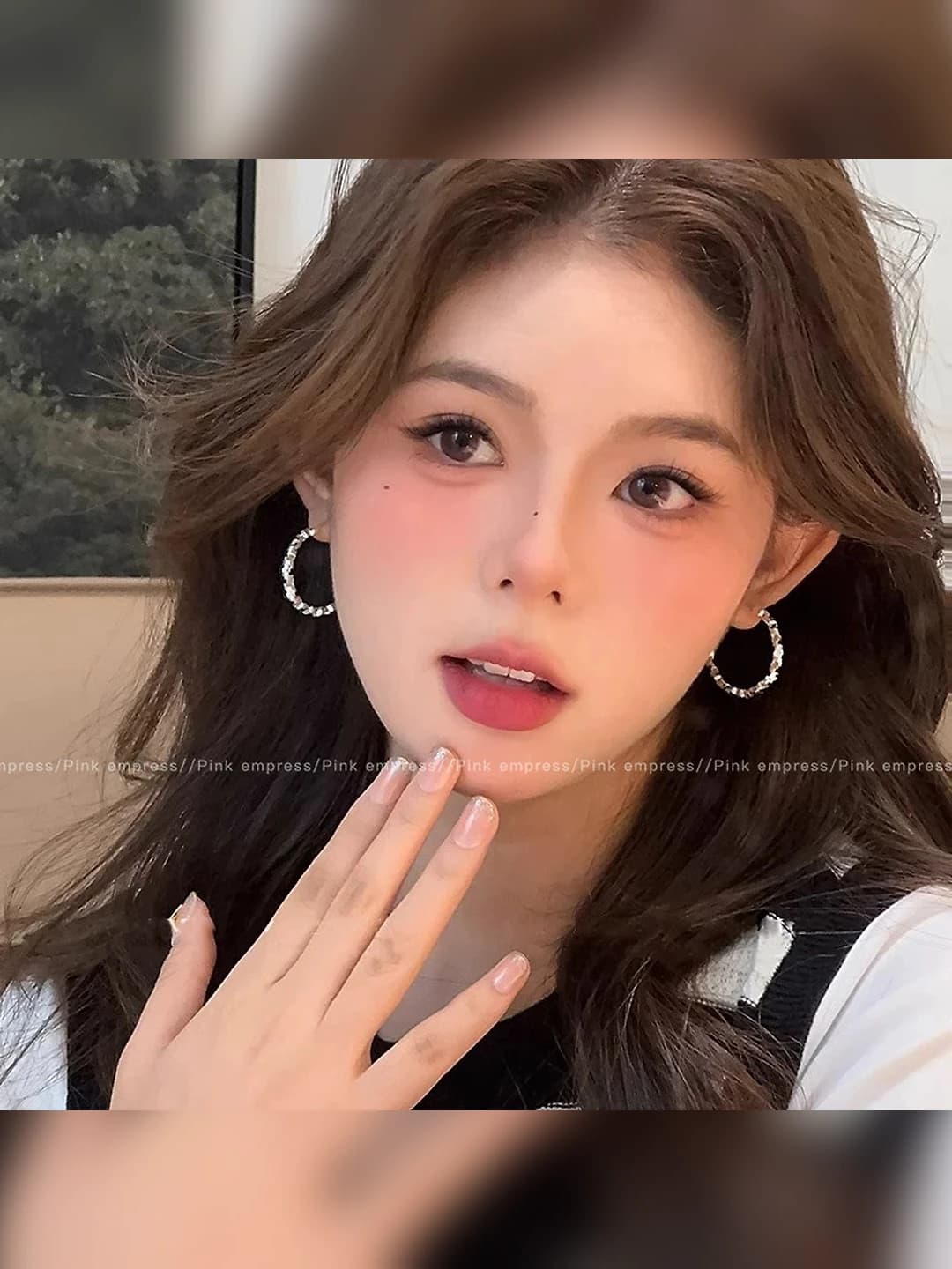 Silver circle earring