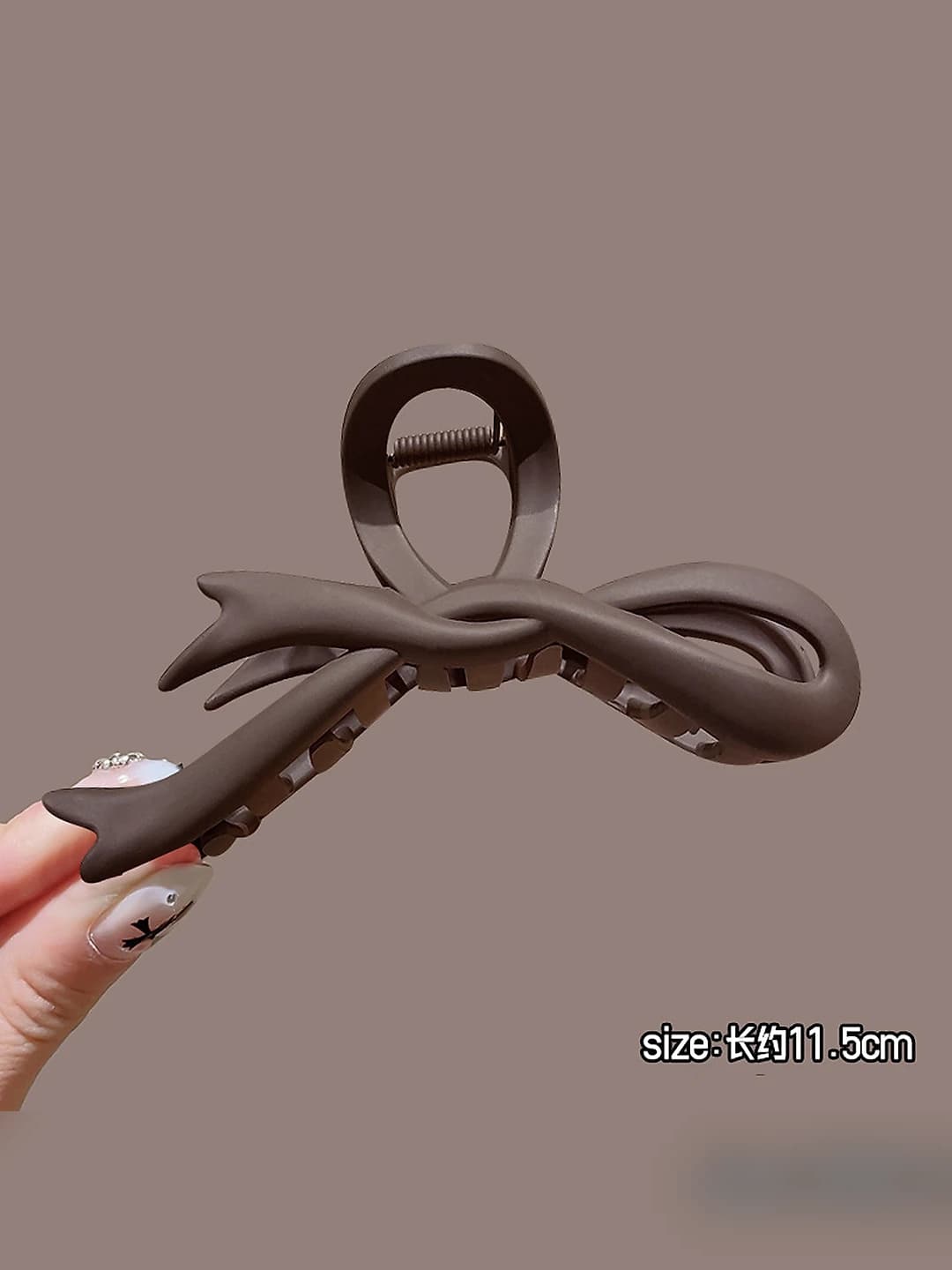 6# Тёмно-кофейный бантик зажим 11cm