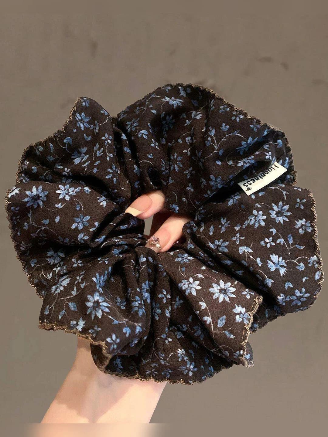 1# Coffee-blue, floral, ~17 cm