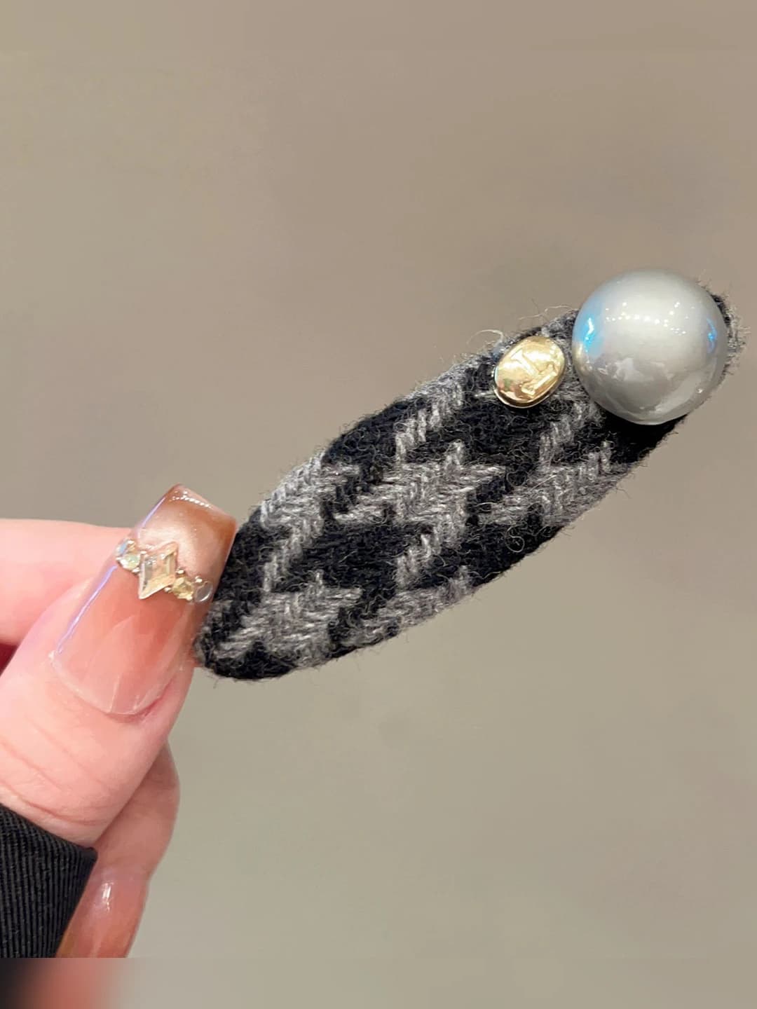 6# Серо-чёрный овальный зажим ~8cm