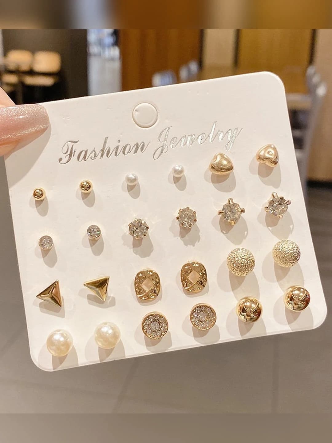 3# 12-piece set earrings Gold