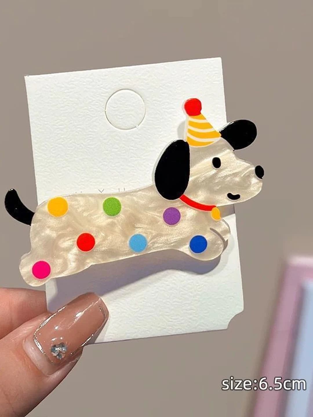 1# Polka dot dog clip