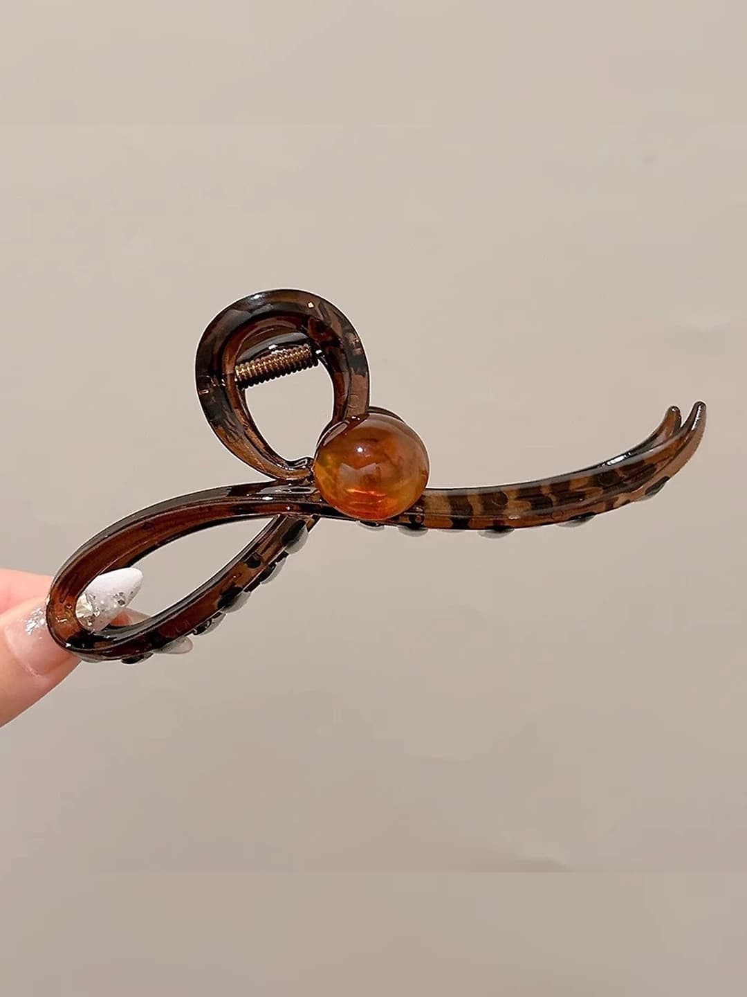4# [Карамельный жемчужный большой зажим 13cm