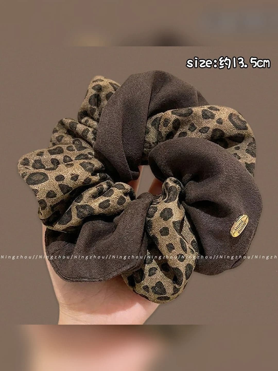 3# Leopard double scrunchie ~12 cm