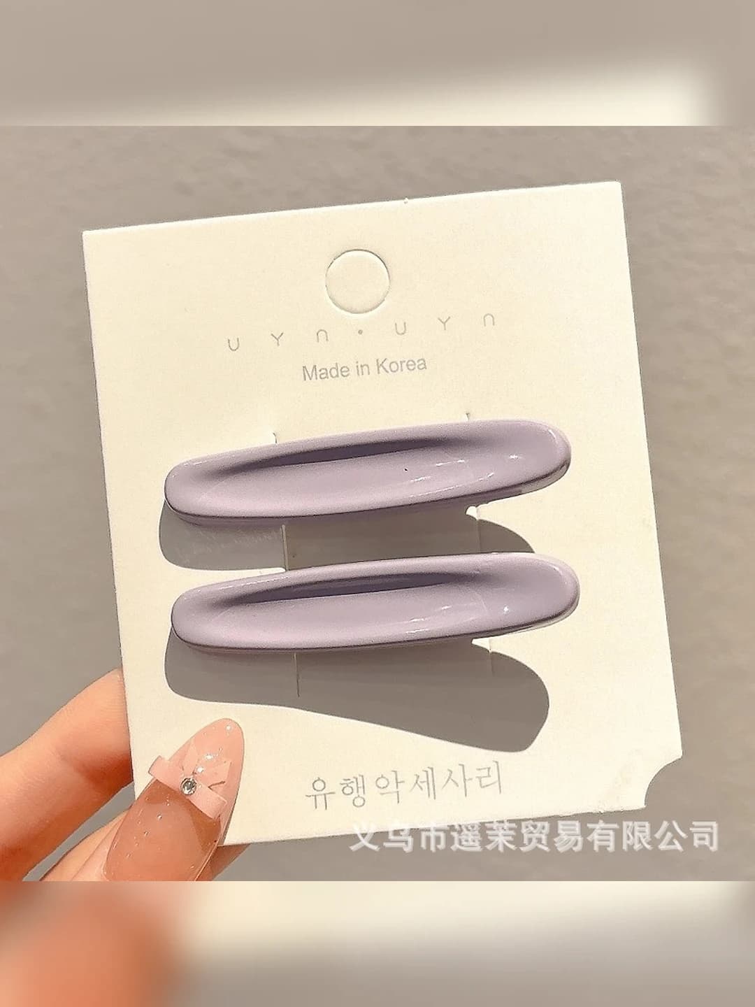 3# Color oval floral hair clip Purple Pair ~5.2cm