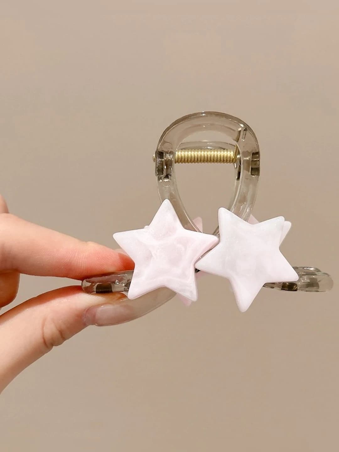 2# Pink stars clip, 8 cm