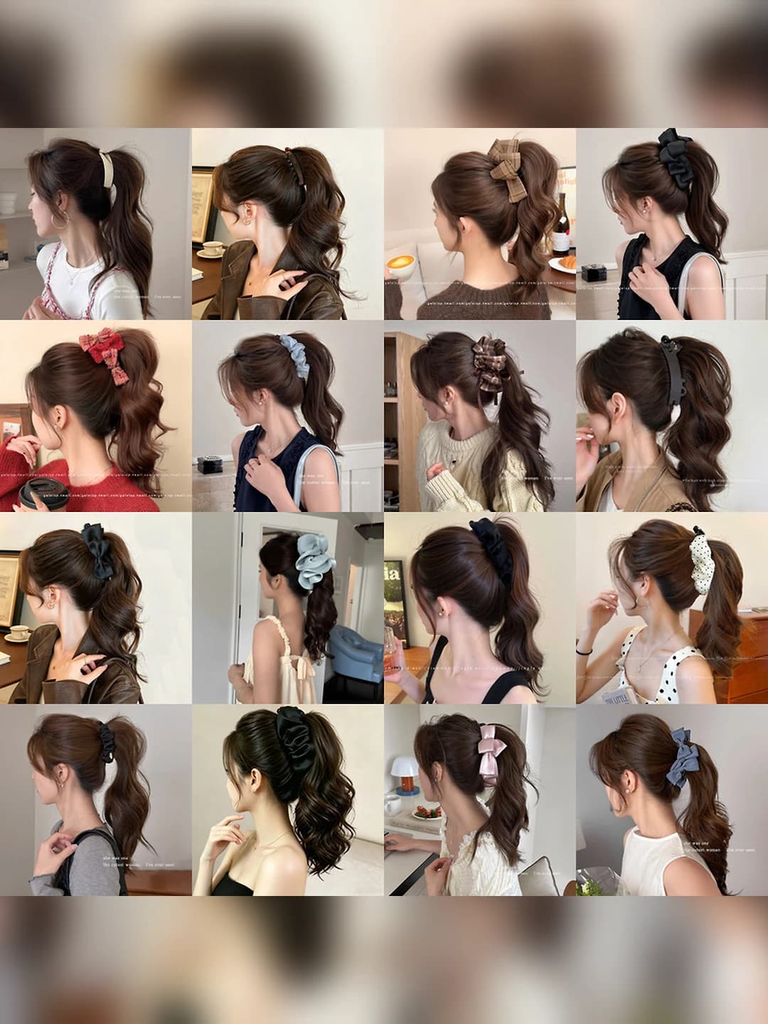 Women's hair clips and combs: large volume spring-summer dopamine pleated banana clip, Korean and French style multi-layer horizontal clip
