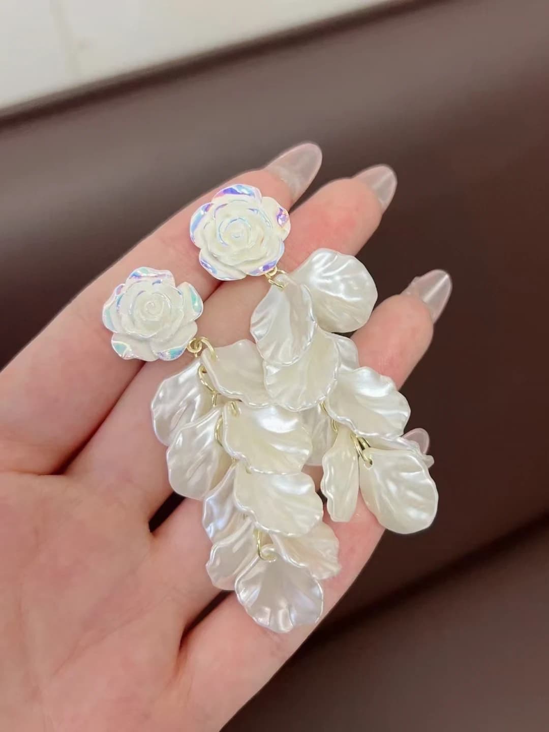 Multicolour flower shell earrings 863